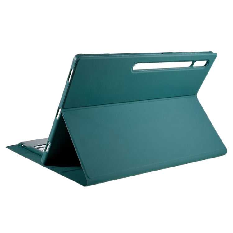 For Samsung Galaxy Tab S10 Ultra A910B-A Touch Pad Detachable Bluetooth Keyboard Leather Tablet Case(Dark Green) - Samsung Keyboard by buy2fix | Online Shopping UK | buy2fix