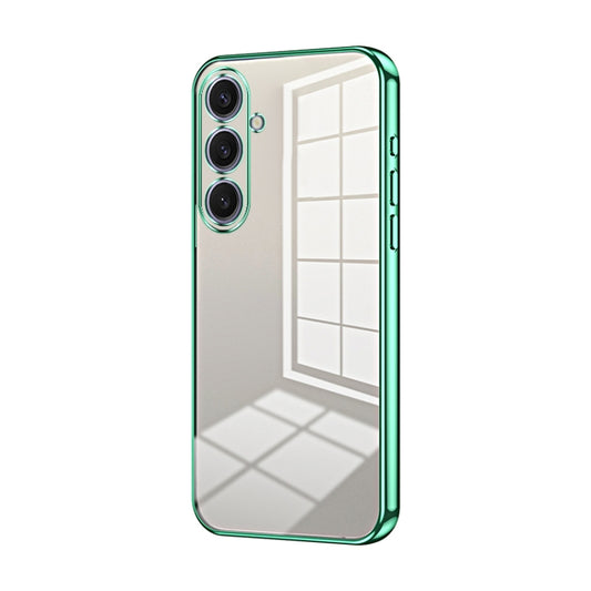 For Samsung Galaxy S25+ 5G Transparent Plating Fine Hole Phone Case(Green) - Galaxy S25+ 5G Cases by buy2fix | Online Shopping UK | buy2fix