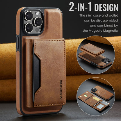 For iPhone 12 Pro Max DG.MING MAGKING-K2 Series MagSafe RFID Card Bag Detachable Phone Case(Brown) - iPhone 12 Pro Max Cases by DG.MING | Online Shopping UK | buy2fix