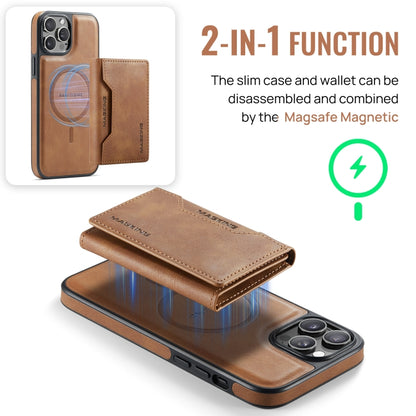 For iPhone 12 Pro Max DG.MING MAGKING-K2 Series MagSafe RFID Card Bag Detachable Phone Case(Brown) - iPhone 12 Pro Max Cases by DG.MING | Online Shopping UK | buy2fix