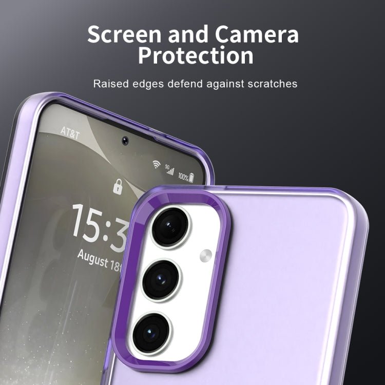 For Samsung Galaxy S25 5G Candy PC Hybrid TPU Shockproof Phone Case(Purple) - Galaxy S25 5G Cases by buy2fix | Online Shopping UK | buy2fix