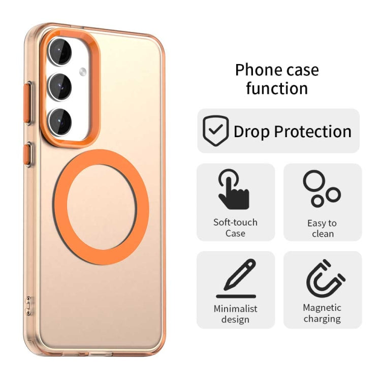 For Samsung Galaxy S25 5G Candy Magsafe PC Hybrid TPU Phone Case(Orange) - Galaxy S25 5G Cases by buy2fix | Online Shopping UK | buy2fix