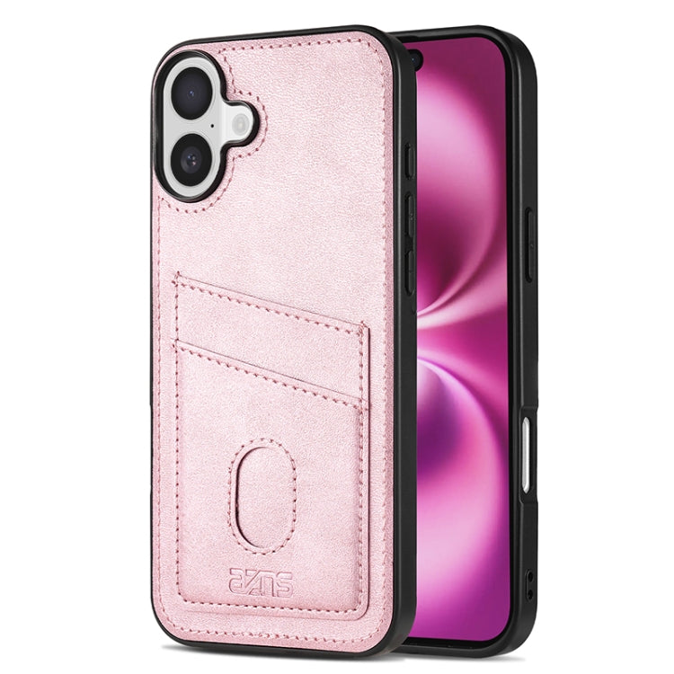 For iPhone 16 Plus AZNS K1 Series Card Slot Business Phone Case(Pink) - iPhone 16 Plus Cases by AZNS | Online Shopping UK | buy2fix