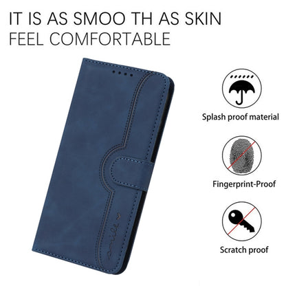 For Samsung Galaxy S25 5G Heart Pattern Skin Feel Leather Phone Case(Royal Blue) - Galaxy S25 5G Cases by buy2fix | Online Shopping UK | buy2fix