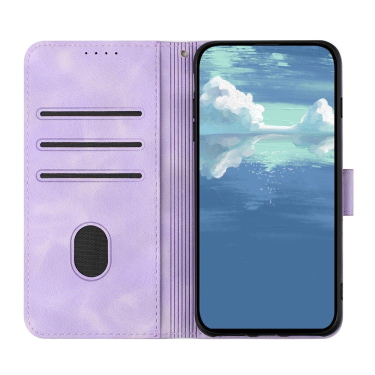 For Samsung Galaxy S25 Ultra 5G Line Pattern Skin Feel Leather Phone Case(Light Purple) - Galaxy S25 Ultra 5G Cases by buy2fix | Online Shopping UK | buy2fix