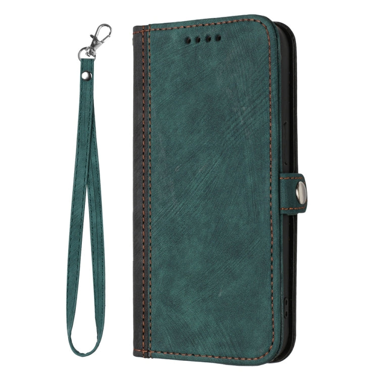 For Samsung Galaxy S25 5G Side Buckle Double Fold Hand Strap Leather Phone Case(Dark Green) - Galaxy S25 5G Cases by buy2fix | Online Shopping UK | buy2fix