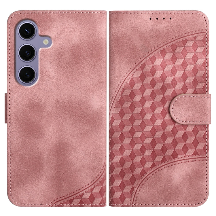 For Samsung Galaxy S25 5G YX0060 Elephant Head Embossed Phone Leather Case with Lanyard(Pink) - Galaxy S25 5G Cases by buy2fix | Online Shopping UK | buy2fix