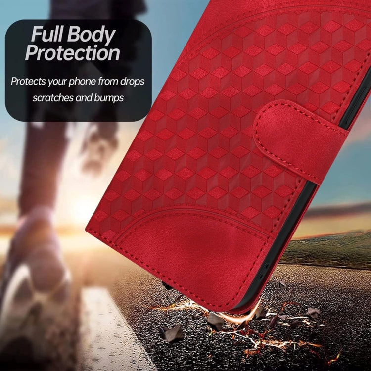 For Samsung Galaxy S25 5G YX0060 Elephant Head Embossed Phone Leather Case with Lanyard(Red) - Galaxy S25 5G Cases by buy2fix | Online Shopping UK | buy2fix