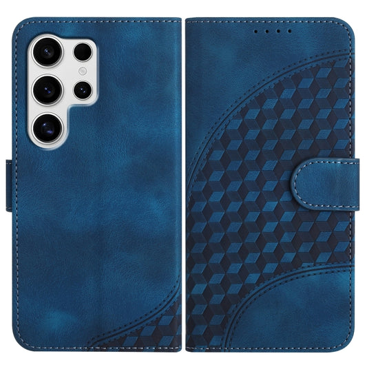 For Samsung Galaxy S25 Ultra 5G YX0060 Elephant Head Embossed Phone Leather Case with Lanyard(Royal Blue) - Galaxy S25 Ultra 5G Cases by buy2fix | Online Shopping UK | buy2fix