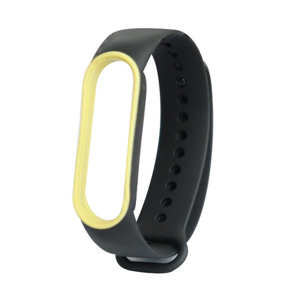 For Xiaomi Mi Band 5 Two-color TPE Watch Band(Black+Yellow) - Watch Bands by buy2fix | Online Shopping UK | buy2fix