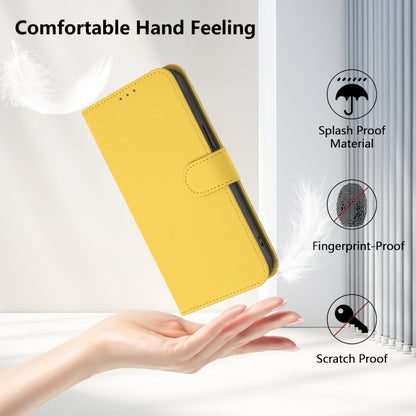 For iPhone 16 Pro Skin Feel Solid Color Leather Phone Case with Lanyard(Lemon Yellow) - iPhone 16 Pro Cases by buy2fix | Online Shopping UK | buy2fix