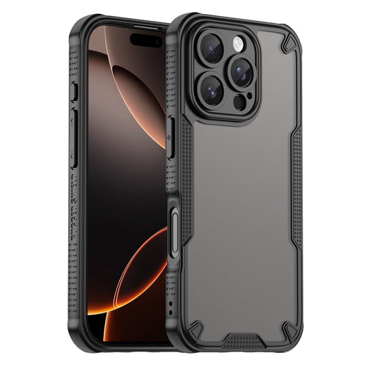 For iPhone 16 Pro Max Armor Glaze PC Hybrid TPU Phone Case(Black) - iPhone 16 Pro Max Cases by buy2fix | Online Shopping UK | buy2fix