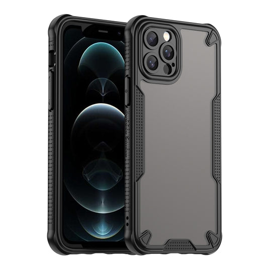 For iPhone 12 Pro Armor Glaze PC Hybrid TPU Phone Case(Black) - iPhone 12 / 12 Pro Cases by buy2fix | Online Shopping UK | buy2fix