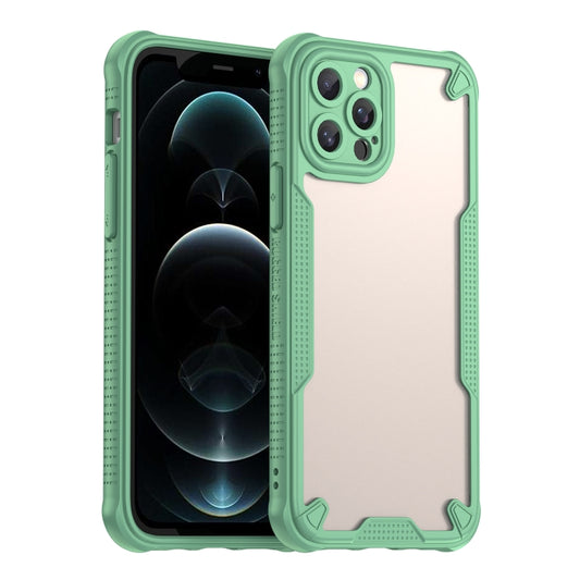 For iPhone 12 Pro Armor Glaze PC Hybrid TPU Phone Case(Green) - iPhone 12 / 12 Pro Cases by buy2fix | Online Shopping UK | buy2fix