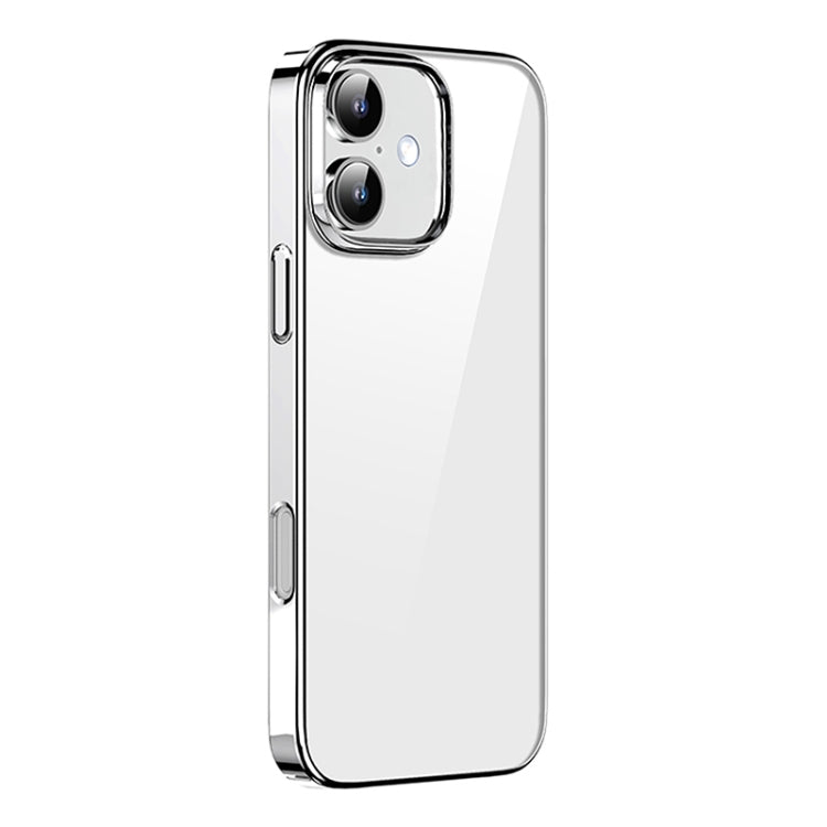 For iPhone 16 Mutural Jiantou Series Electroplating Hybrid PC Phone Case(Silver) - iPhone 16 Cases by Mutural | Online Shopping UK | buy2fix