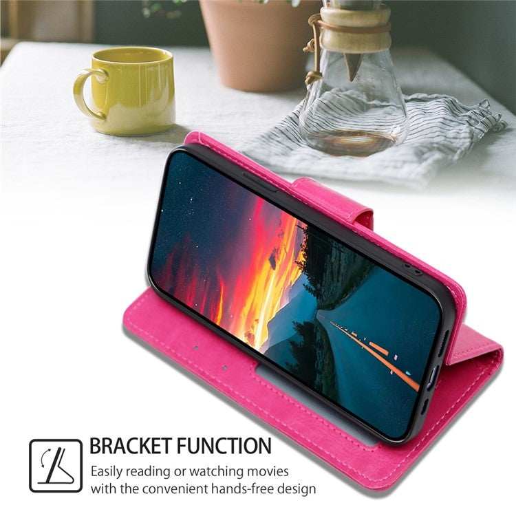 For iPhone 16 Pro Max Crystal Texture Leather Phone Case(Rose Red) - iPhone 16 Pro Max Cases by buy2fix | Online Shopping UK | buy2fix