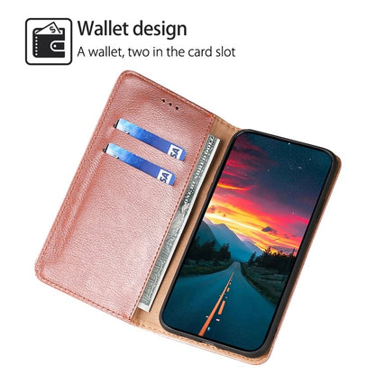 For iPhone 16 Pro Max Gloss Oil Solid Color Magnetic Leather Phone Case(Rose Gold) - iPhone 16 Pro Max Cases by buy2fix | Online Shopping UK | buy2fix