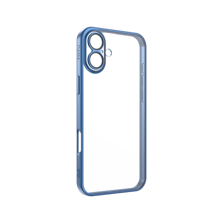 For iPhone 16 TOTU PC-2 Soft Jane Series Electroplated TPU Phone Case with Lens Film(Blue) - iPhone 16 Cases by TOTUDESIGN | Online Shopping UK | buy2fix