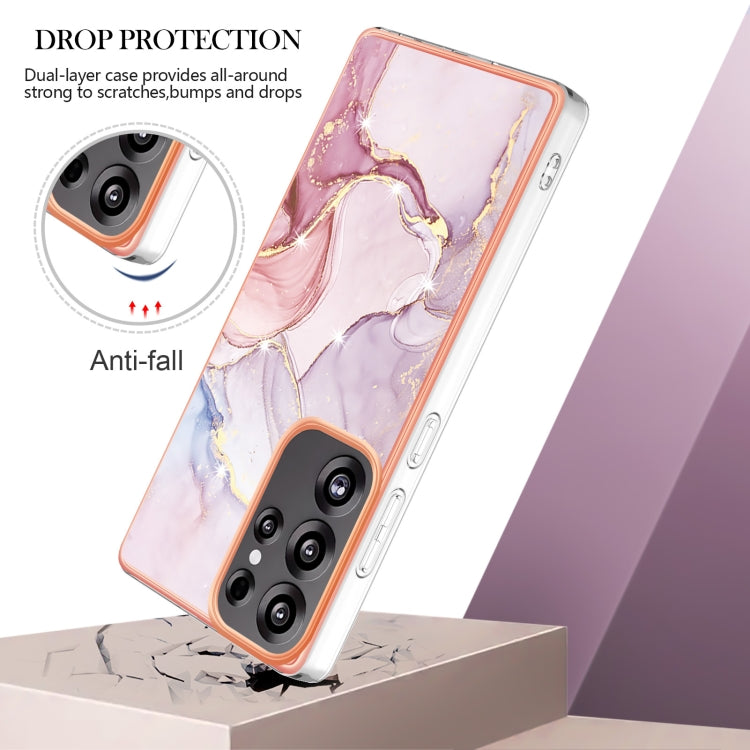 For Samsung Galaxy S25 Ultra 5G Electroplating Marble Pattern Dual-side IMD TPU Shockproof Phone Case(Rose Gold 005) - Galaxy S25 Ultra 5G Cases by buy2fix | Online Shopping UK | buy2fix