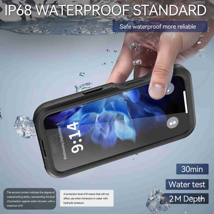 For iPhone 16 RedPepper IP68 Waterproof Triple-proof MagSafe Phone Case(Black) - iPhone 16 Cases by RedPepper | Online Shopping UK | buy2fix