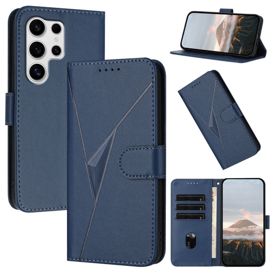 For Samsung Galaxy S25 Ultra 5G Triangle Pattern Buckle Clasp Leather Phone Case(Royal Blue) - Galaxy S25 Ultra 5G Cases by buy2fix | Online Shopping UK | buy2fix