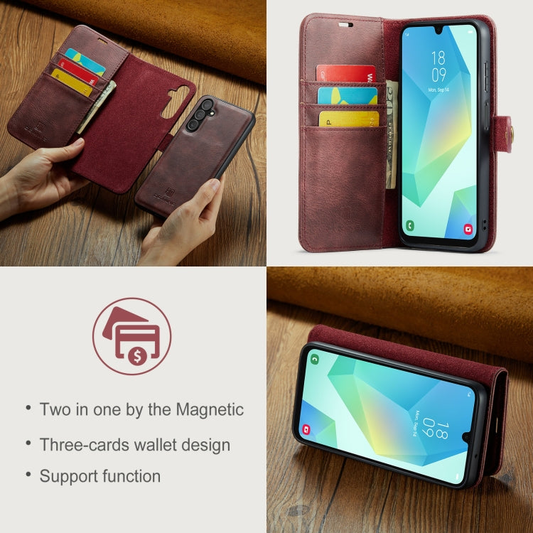 For Samsung Galaxy A16 5G DG.MING Crazy Horse Texture Detachable Magnetic Leather Case(Red) - Galaxy Phone Cases by DG.MING | Online Shopping UK | buy2fix