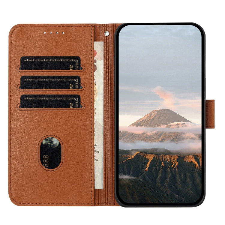 For OnePlus 11 Triangle Pattern Buckle Clasp Leather Phone Case(Brown) - OnePlus Cases by buy2fix | Online Shopping UK | buy2fix