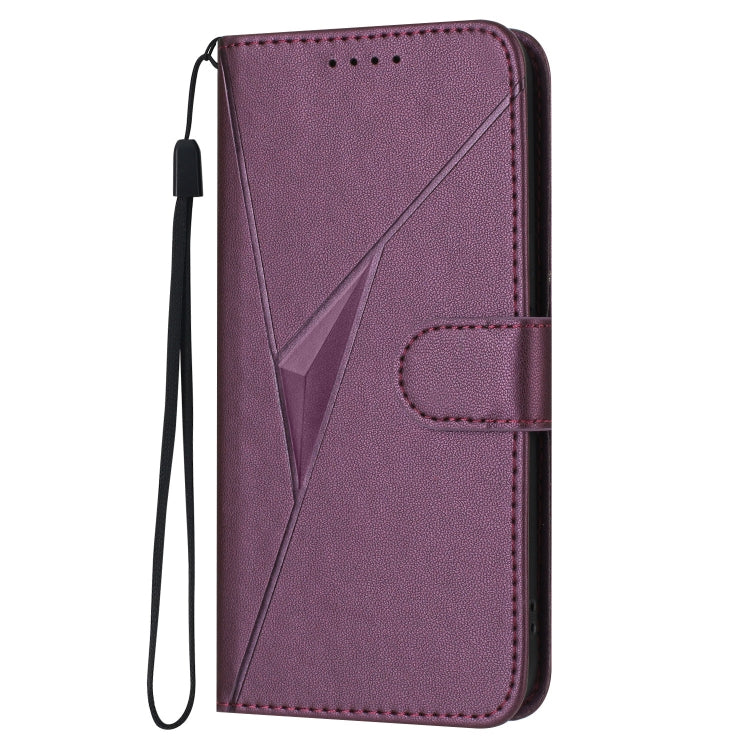 For OnePlus 12 Triangle Pattern Buckle Clasp Leather Phone Case(Dark Purple) - OnePlus Cases by buy2fix | Online Shopping UK | buy2fix