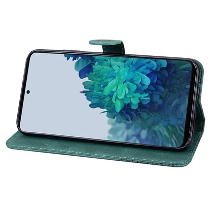 For Samsung Galaxy S25 5G Retro Skin Feel Butterflies Embossing Horizontal Flip Leather Phone Case(Green) - Galaxy S25 5G Cases by buy2fix | Online Shopping UK | buy2fix