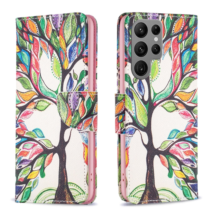 For Samsung Galaxy S25 Ultra 5G Colored Drawing Pattern Leather Phone Case(Tree Life) - Galaxy S25 Ultra 5G Cases by buy2fix | Online Shopping UK | buy2fix