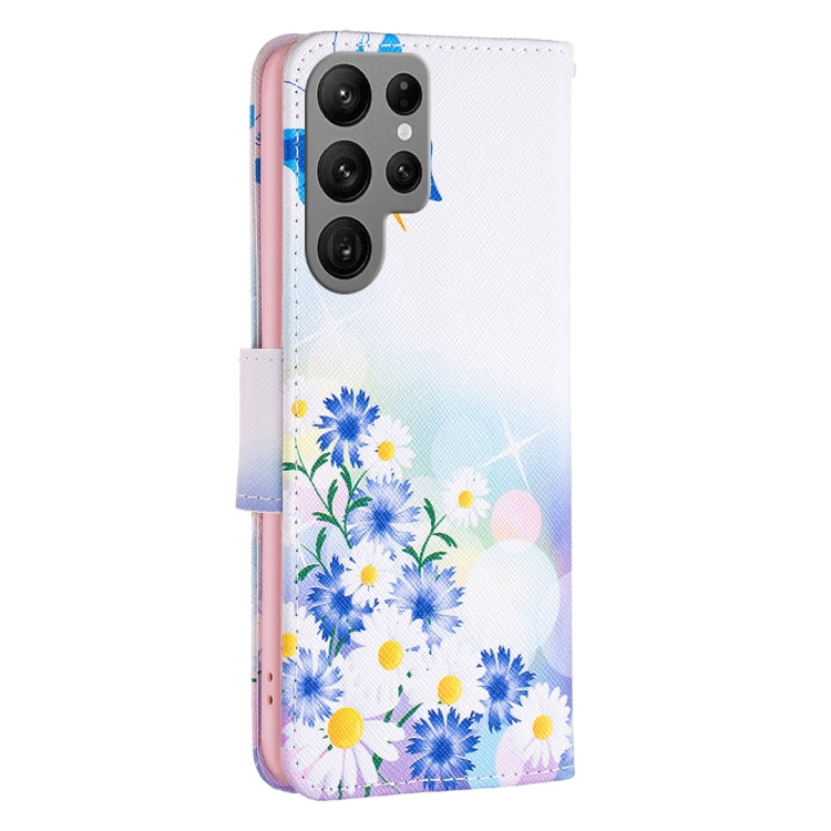 For Samsung Galaxy S25 Ultra 5G Colored Drawing Pattern Leather Phone Case(Butterfly Love) - Galaxy S25 Ultra 5G Cases by buy2fix | Online Shopping UK | buy2fix