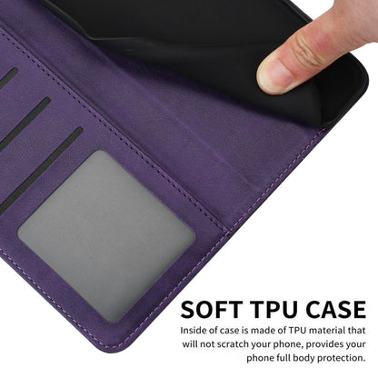 For Samsung Galaxy S25 Ultra 5G Solid Calf Texture Flip Leather Phone Case(Purple) - Galaxy S25 Ultra 5G Cases by buy2fix | Online Shopping UK | buy2fix