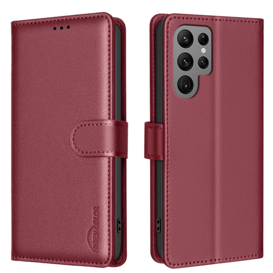 For Samsung Galaxy S25 Ultra 5G Litchi Texture RFID Anti-theft Leather Phone Case(Red) - Galaxy S25 Ultra 5G Cases by buy2fix | Online Shopping UK | buy2fix