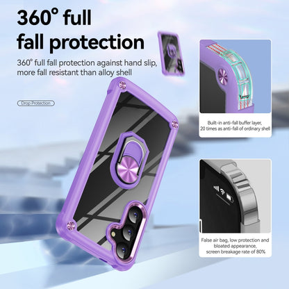 For Samsung Galaxy S25 5G TPU + PC Lens Protection Phone Case with Ring Holder(Purple) - Galaxy S25 5G Cases by buy2fix | Online Shopping UK | buy2fix