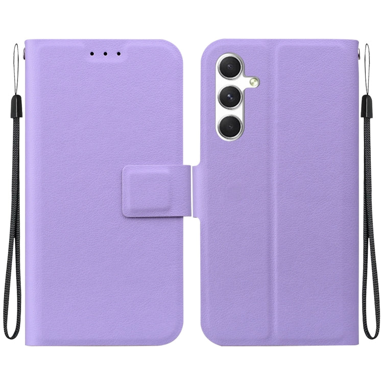 For Samsung Galaxy S25 5G Ultra-thin Voltage Magnetic Buckle Leather Phone Case(Purple) - Galaxy S25 5G Cases by buy2fix | Online Shopping UK | buy2fix