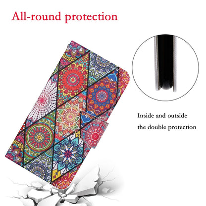 For Samsung Galaxy S25+ 5G Colored Drawing Pattern Leather Phone Case(Diamond Totem) - Galaxy S25+ 5G Cases by buy2fix | Online Shopping UK | buy2fix