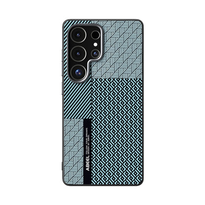 For Samsung Galaxy S25 Ultra 5G ABEEL 6D Micro Relief MagSafe Magnetic Phone Case(Carbon Fiber Blue) - Galaxy S25 Ultra 5G Cases by buy2fix | Online Shopping UK | buy2fix