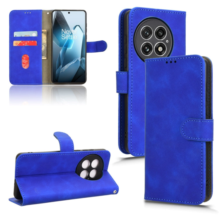 For OnePlus 13 Skin Feel Magnetic Flip Leather Phone Case(Blue) - OnePlus Cases by buy2fix | Online Shopping UK | buy2fix