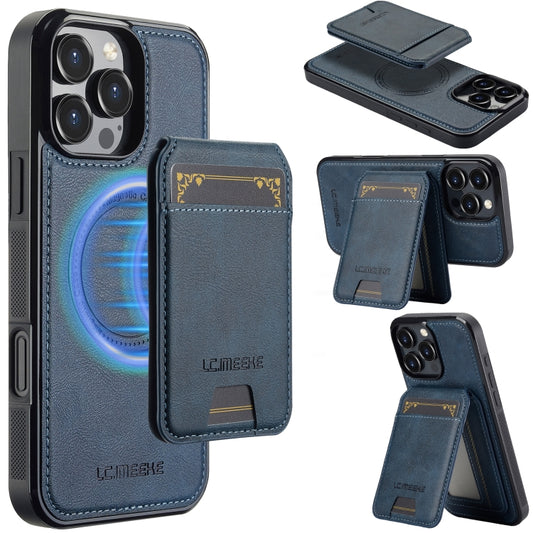 For iPhone 16 Pro LC.IMEEKE L3 Series Detachable RFID Card Bag Magsafe Phone Case(Blue) - iPhone 16 Pro Cases by LC.IMEEKE | Online Shopping UK | buy2fix