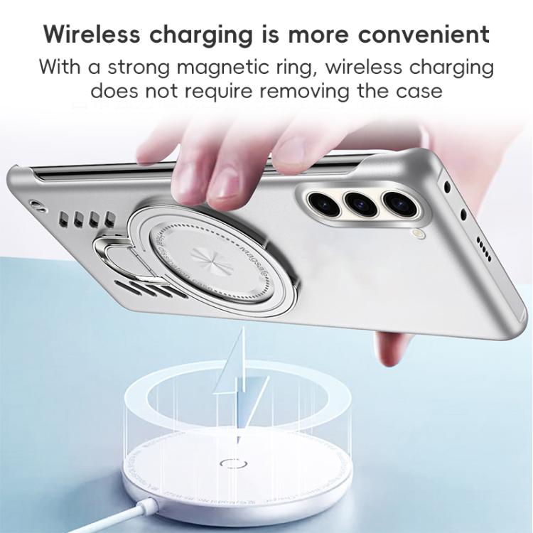 For Samsung Galaxy S25+ 5G Ice Sense Series Graphene Cooling MagSafe Holder Phone Case(Silver) - Galaxy S25+ 5G Cases by buy2fix | Online Shopping UK | buy2fix