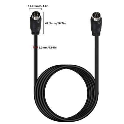 MD DIN 4 Pin Male to Male AC/DC Power Audio Adapter Cable, Length:1m(Black) - Microphone Audio Cable & Connector by buy2fix | Online Shopping UK | buy2fix