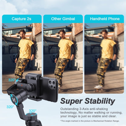 FUNSNAP Capture 2s Smart 3-Axis Handheld Gimbal Phone Live Stabilizer, Combo Version(Black) - Handheld Gimbals by FUNSNAP | Online Shopping UK | buy2fix