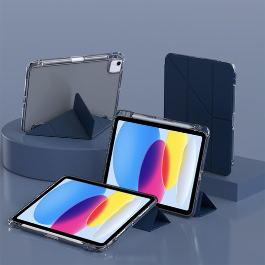 For iPad 10th Gen 10.9 2022 mutural Y-Shape Deformation Leather Tablet Case(Navy Blue) - iPad 10th Gen 10.9 Cases by Mutural | Online Shopping UK | buy2fix