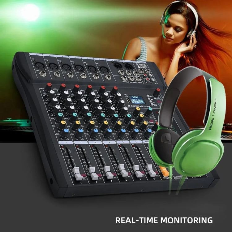 XTUGA CT60X 6-Channels Audio Mixer DJ Mixing Console with 48V Power Supply(EU Plug) - Live Sound Effects Processors by XTUGA | Online Shopping UK | buy2fix