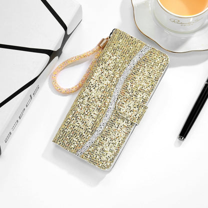 For Samsung Galaxy S25 Ultra 5G Glitter Powder Filp Leather Phone Case(Gold) - Galaxy S25 Ultra 5G Cases by buy2fix | Online Shopping UK | buy2fix