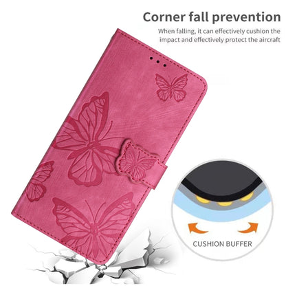 For OnePlus 13 Skin-feel Embossed Butterfly Leather Phone Case(Rose Red) - OnePlus Cases by buy2fix | Online Shopping UK | buy2fix