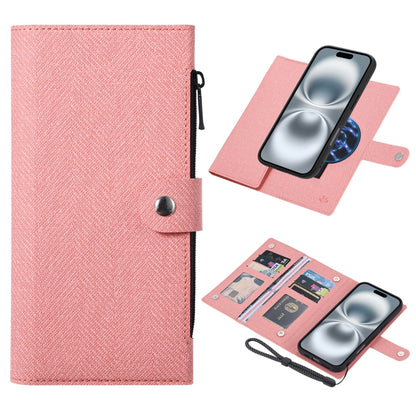 For iPhone 16 Plus ViLi GBS Series MagSafe Magnetic RFID Leather Flip Phone Case(Pink) - iPhone 16 Plus Cases by ViLi | Online Shopping UK | buy2fix