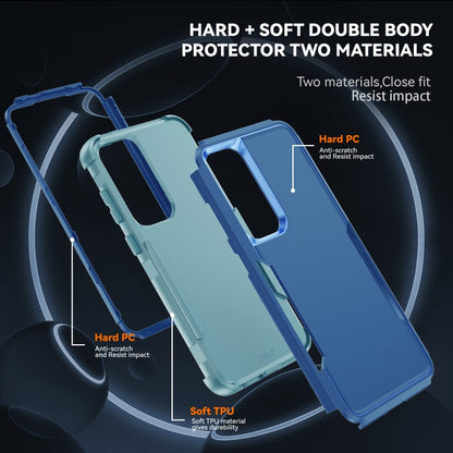 For Samsung Galaxy S25 5G TPU + PC Shockproof Protective Phone Case(Royal Blue + Grey Green) - Galaxy S25 5G Cases by buy2fix | Online Shopping UK | buy2fix