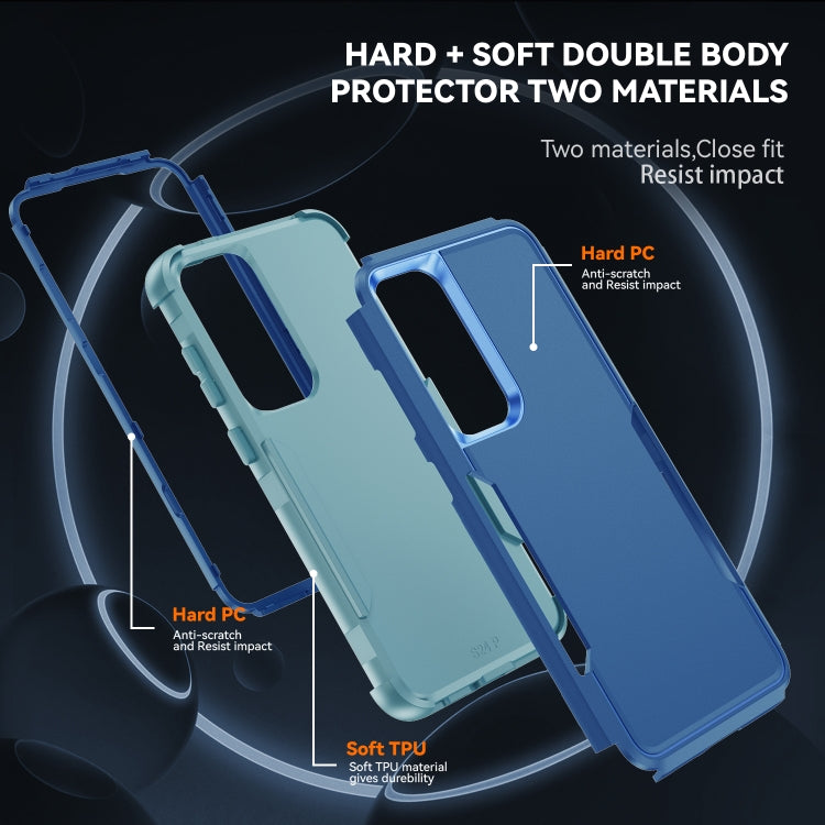 For Samsung Galaxy S25+ 5G TPU + PC Shockproof Protective Phone Case(Royal Blue + Grey Green) - Galaxy S25+ 5G Cases by buy2fix | Online Shopping UK | buy2fix