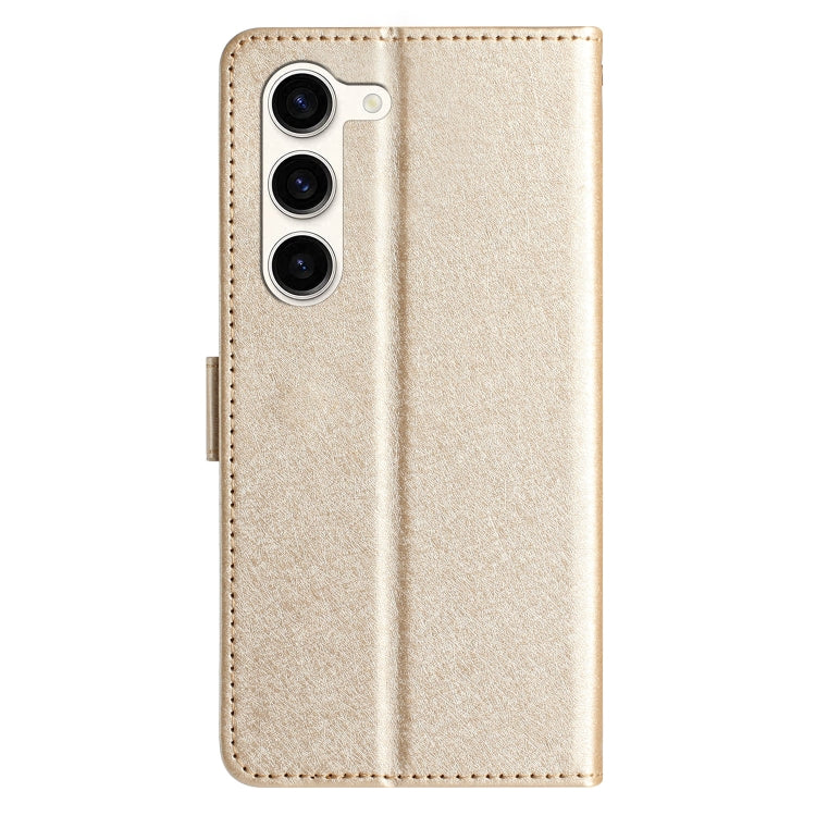 For Samsung Galaxy S25+ 5G Silk Texture Horizontal Flip Leather Phone Case(Gold) - Galaxy S25+ 5G Cases by buy2fix | Online Shopping UK | buy2fix